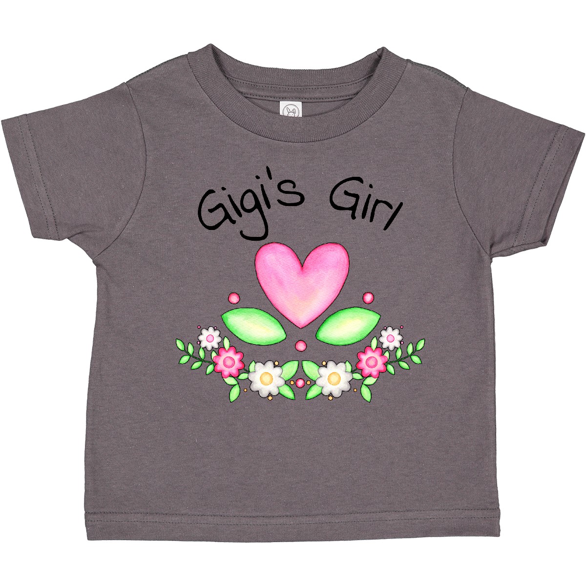 Inktastic Gigi's Girl- Heart Flowers Toddler T-Shirt Family Cute Grandma Gigi - Picture 3 of 15