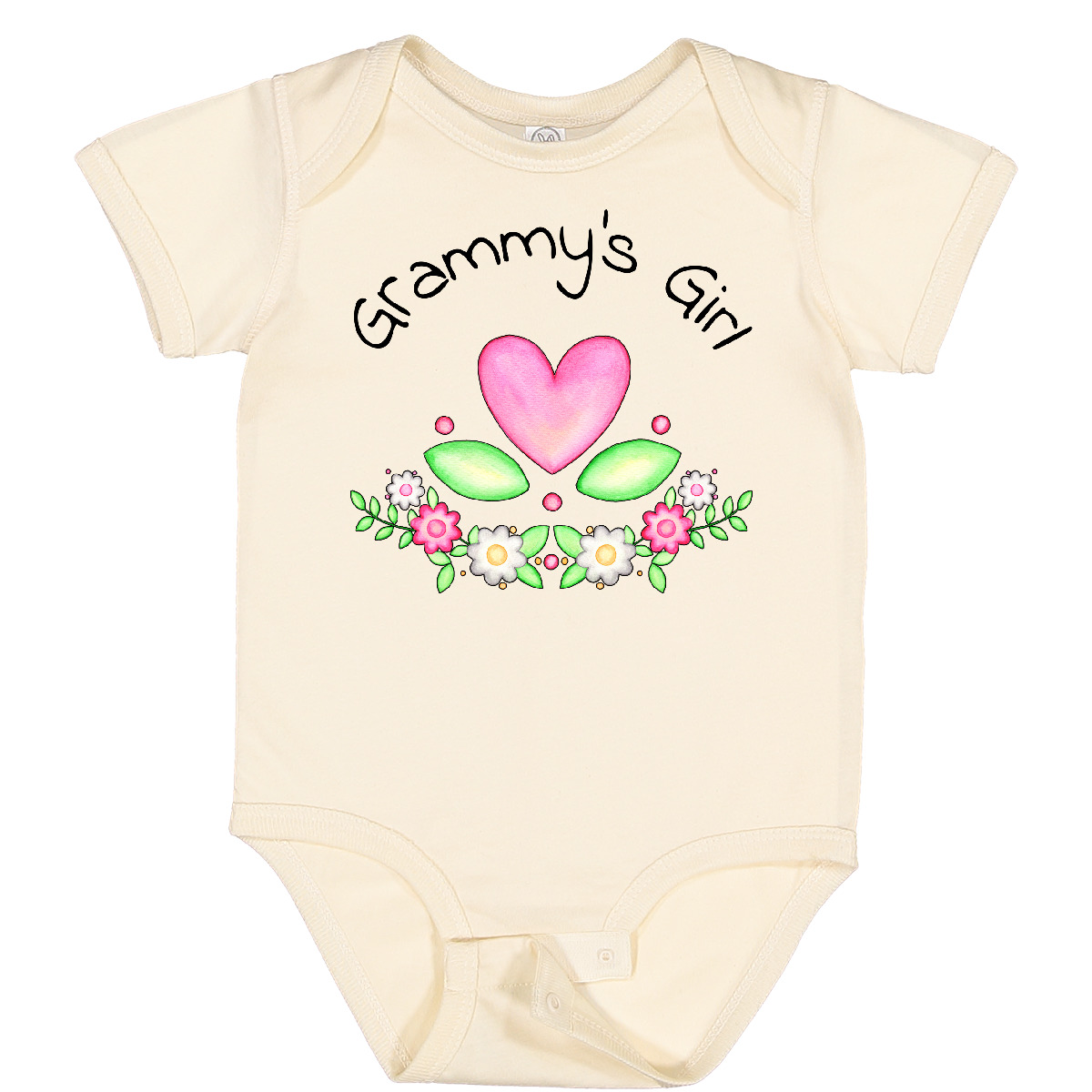 Inktastic Grammy's Girl- Heart Flowers Baby Bodysuit Family Cute Grandma Grammy - 第 7/9 張圖片