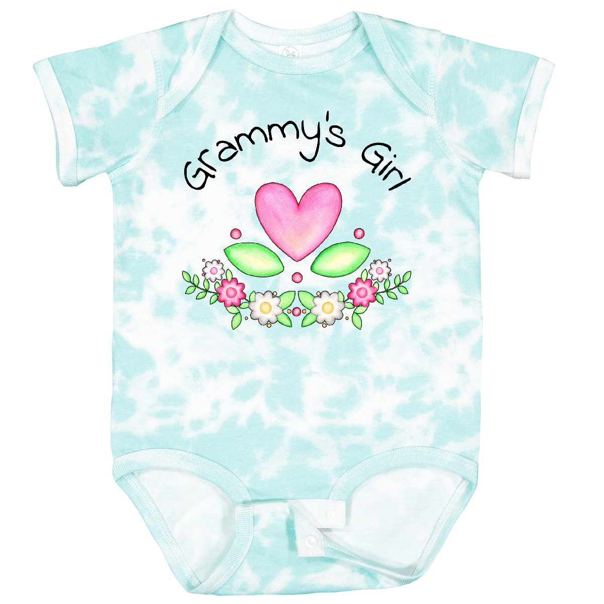 Inktastic Grammy's Girl- Heart Flowers Baby Bodysuit Family Cute Grandma Grammy - 第 8/9 張圖片