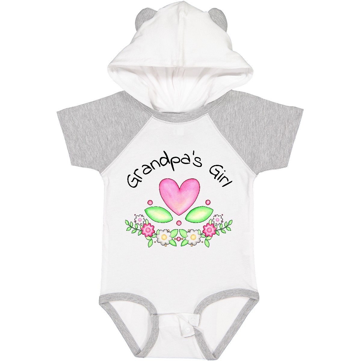 Inktastic Grandpa's Girl- Heart Flowers Baby Bodysuit Family Cute Grandpa New - Picture 10 of 10