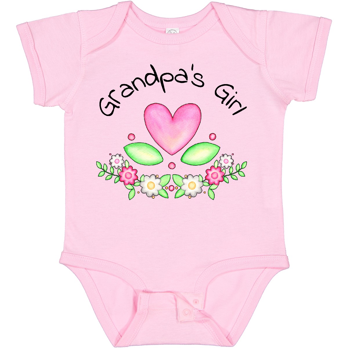 Inktastic Grandpa's Girl- Heart Flowers Baby Bodysuit Family Cute Grandpa New - Picture 8 of 10