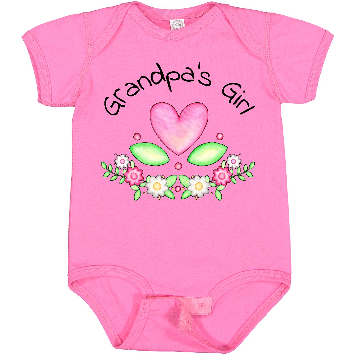 Inktastic Grandpa's Girl- Heart Flowers Baby Bodysuit Family Cute Grandpa New - Picture 9 of 10