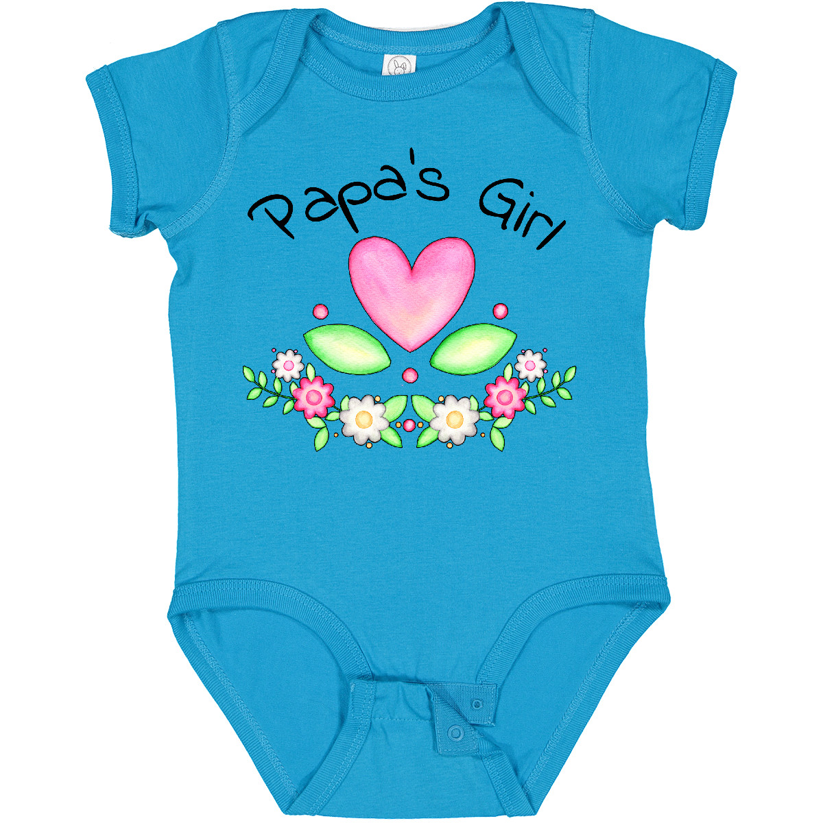 Inktastic Papa's Girl- Heart Flowers Baby Bodysuit Family Cute Papa Stepfather - Picture 7 of 9