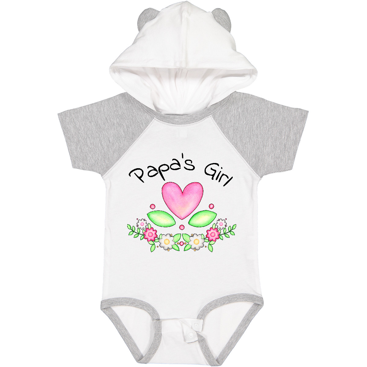 Inktastic Papa's Girl- Heart Flowers Baby Bodysuit Family Cute Papa Stepfather - Picture 9 of 9