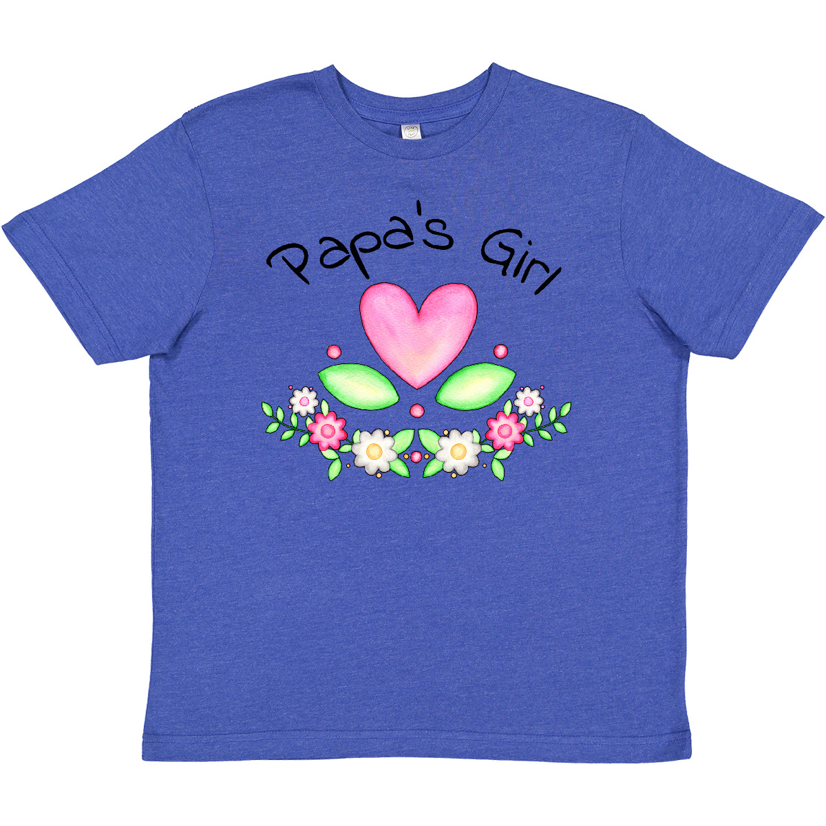 Inktastic Papa's Girl- Heart Flowers Youth T-Shirt Family Cute Papa Stepfather - Bild 2 von 2