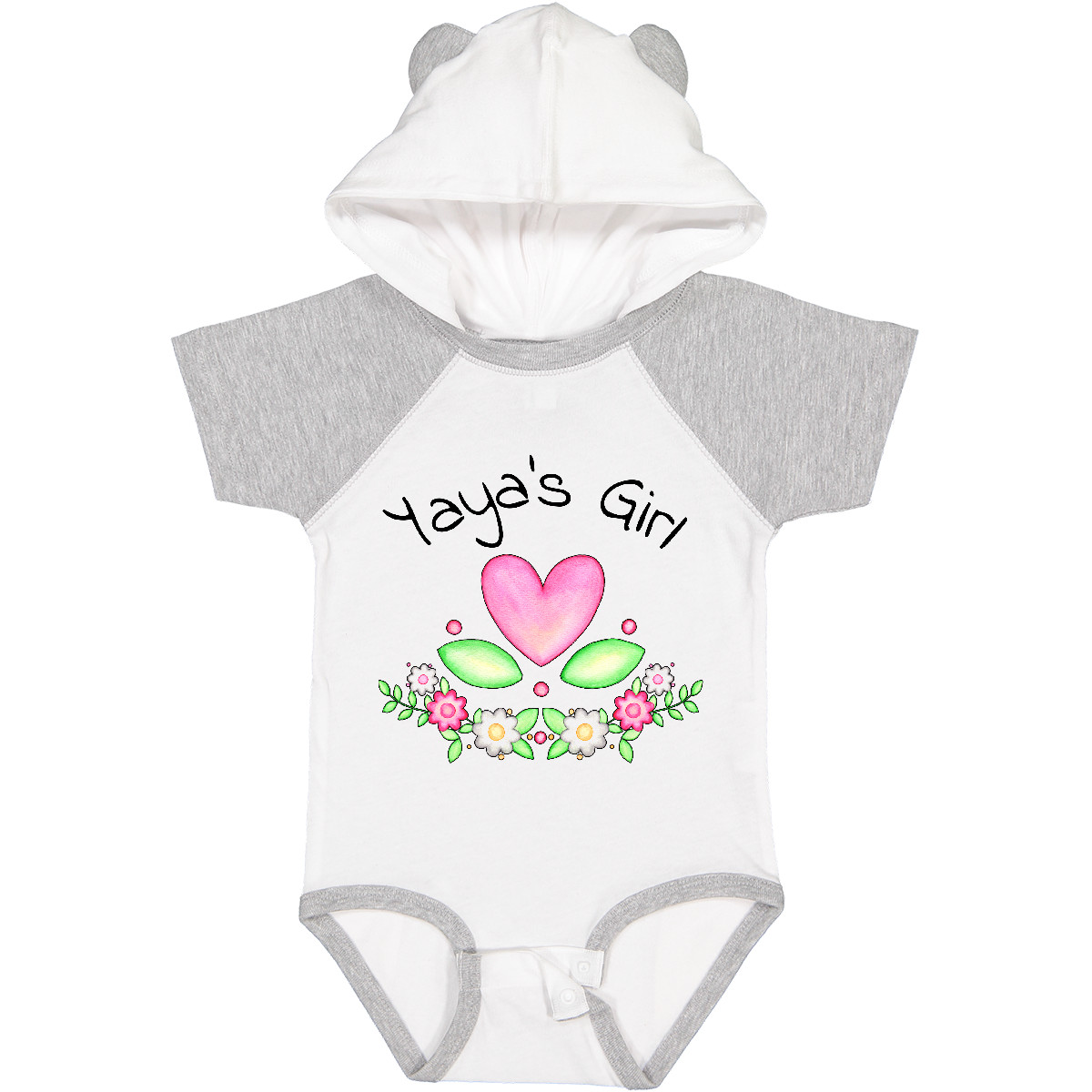 Inktastic Yaya's Girl- Heart Flowers Baby Bodysuit Family Cute Grandma Mimi New - Picture 9 of 9