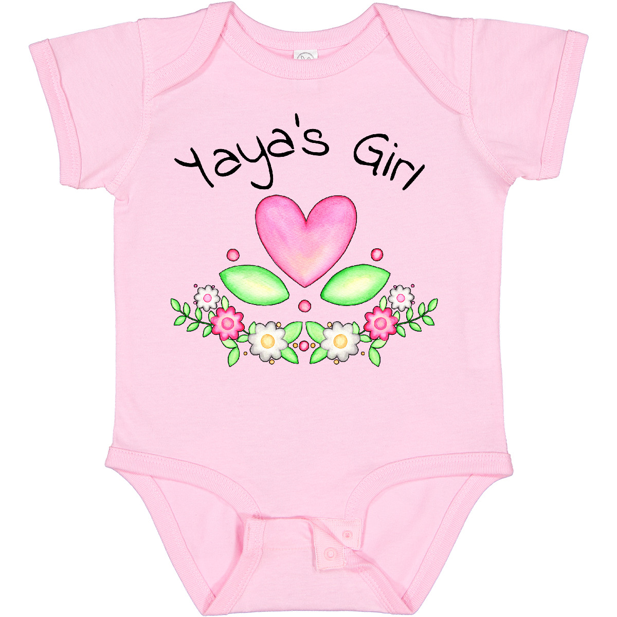 Inktastic Yaya's Girl- Heart Flowers Baby Bodysuit Family Cute Grandma Mimi New - Picture 7 of 9