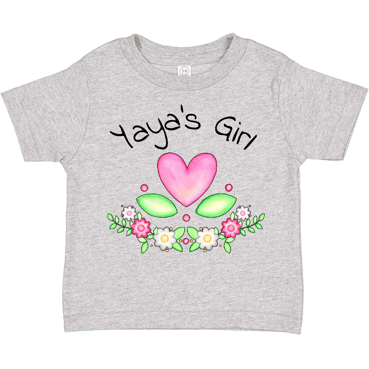 Inktastic Yaya's Girl- Heart Flowers Toddler T-Shirt Family Cute