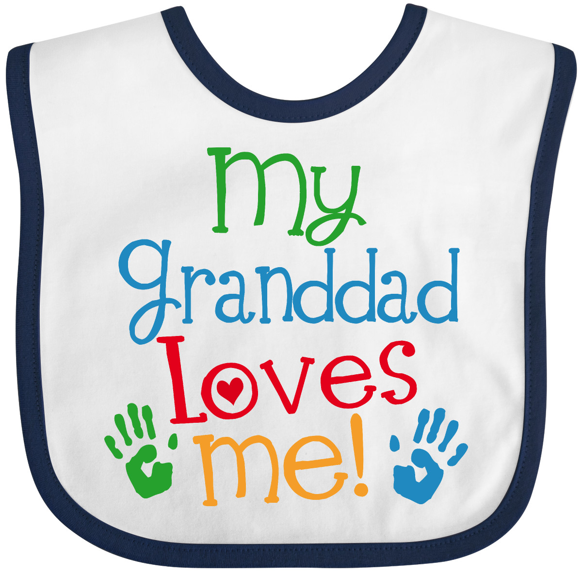 Inktastic My Granddad Loves Me Baby Bib Boys Girls Childs Clothing Cute Grandpa - Picture 8 of 9