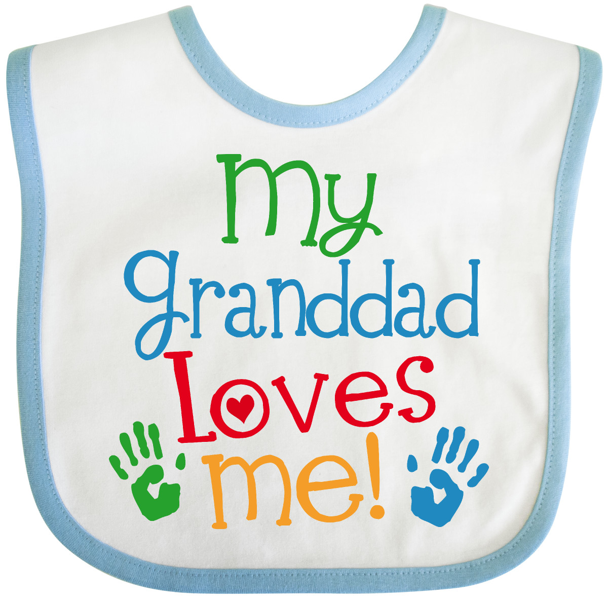 Inktastic My Granddad Loves Me Baby Bib Boys Girls Childs Clothing Cute Grandpa - Picture 7 of 9