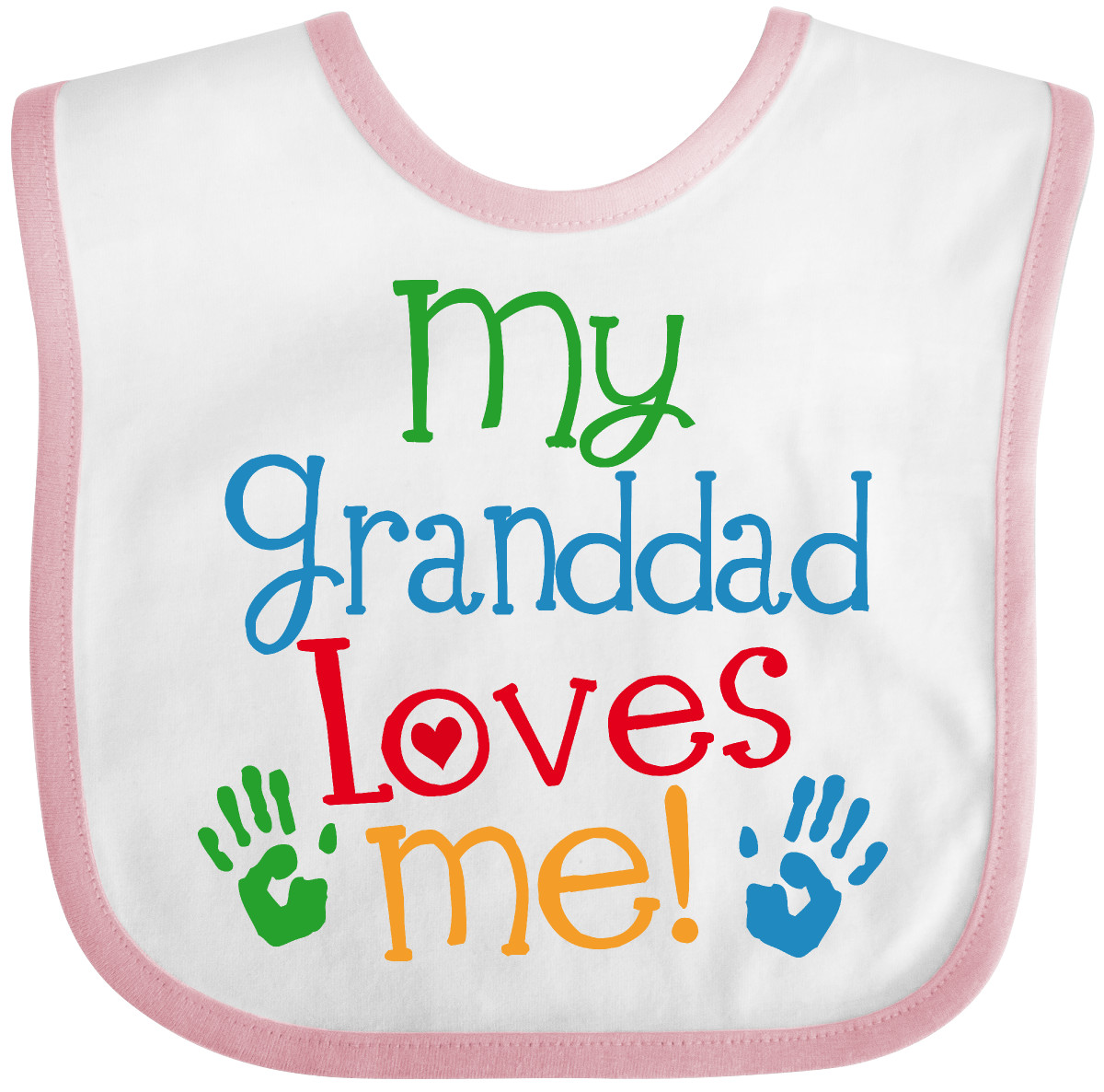 Inktastic My Granddad Loves Me Baby Bib Boys Girls Childs Clothing Cute Grandpa - Picture 9 of 9