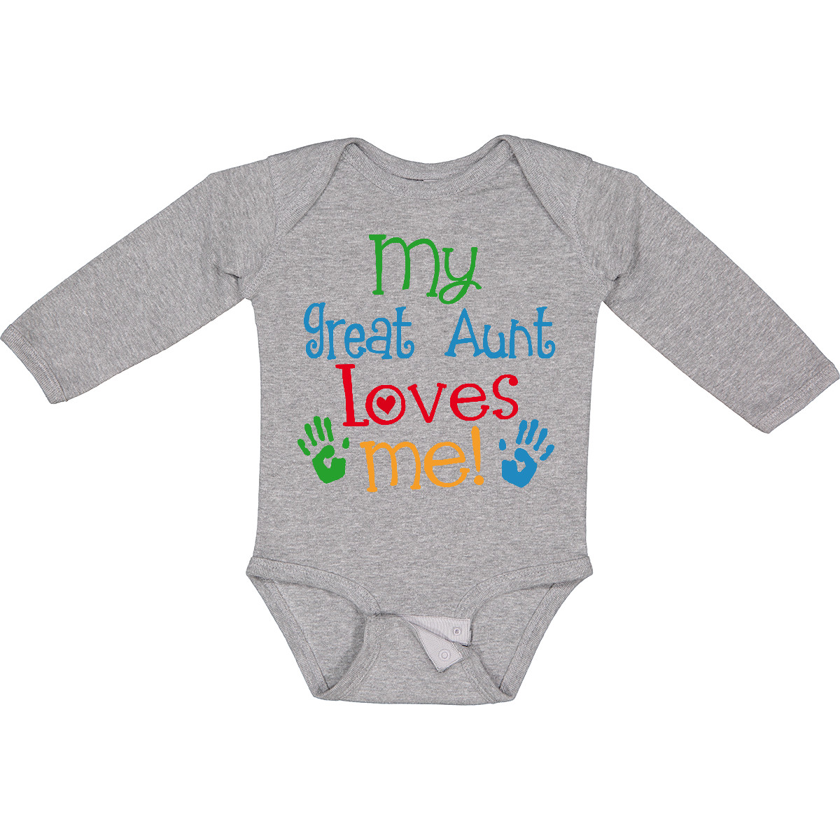 Inktastic My Great Aunt Loves Me Long Sleeve Creeper Gift From Boys Girls Hws - Picture 4 of 7