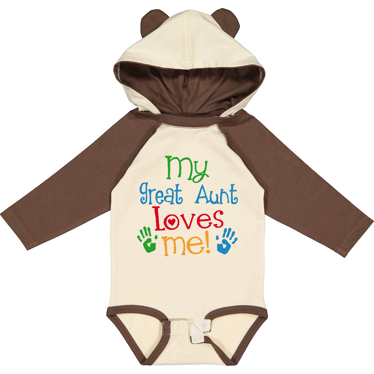 Inktastic My Great Aunt Loves Me Long Sleeve Creeper Gift From Boys Girls Hws - Picture 6 of 7