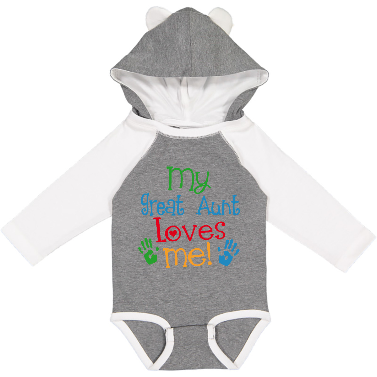 Inktastic My Great Aunt Loves Me Long Sleeve Creeper Gift From Boys Girls Hws - Picture 3 of 7