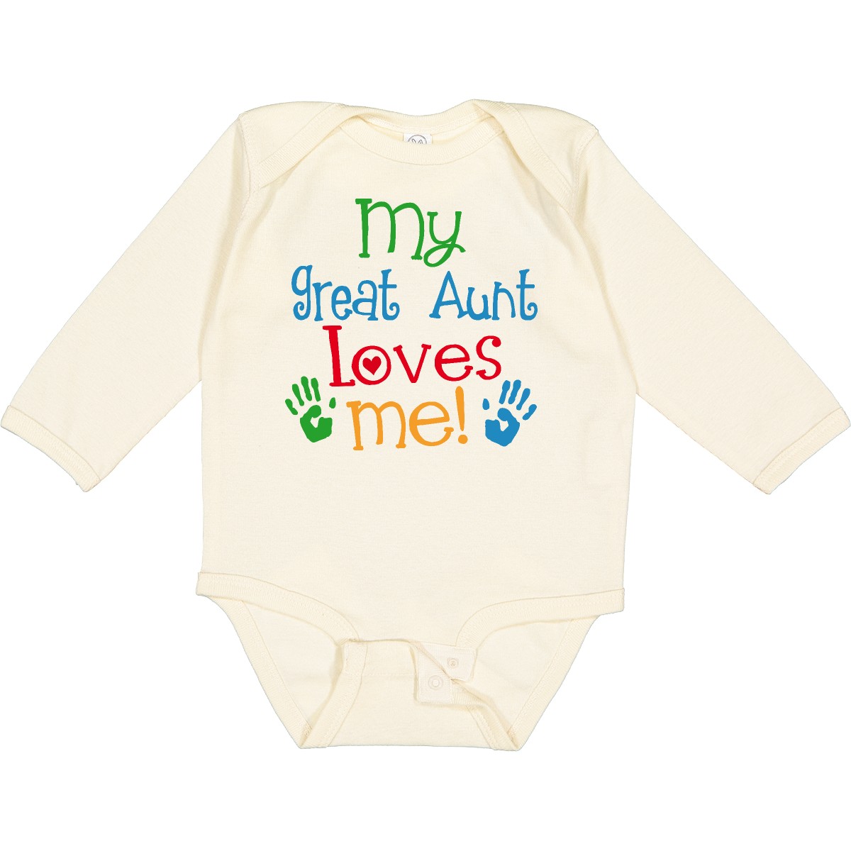 Inktastic My Great Aunt Loves Me Long Sleeve Creeper Gift From Boys Girls Hws - Picture 5 of 7
