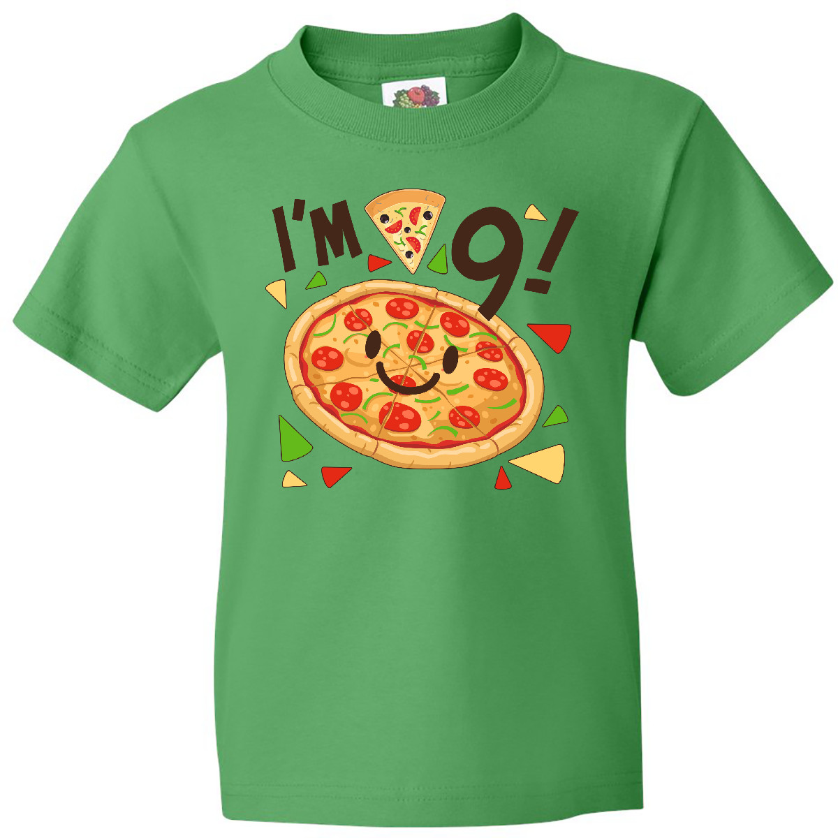 Inktastic Im Nine! Pizza Birthday Party Youth T-Shirt Birthdays Ninth 9th Nine - Picture 2 of 3