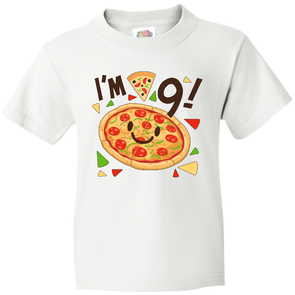 Inktastic Im Nine! Pizza Birthday Party Youth T-Shirt Birthdays Ninth 9th Nine - Picture 3 of 3