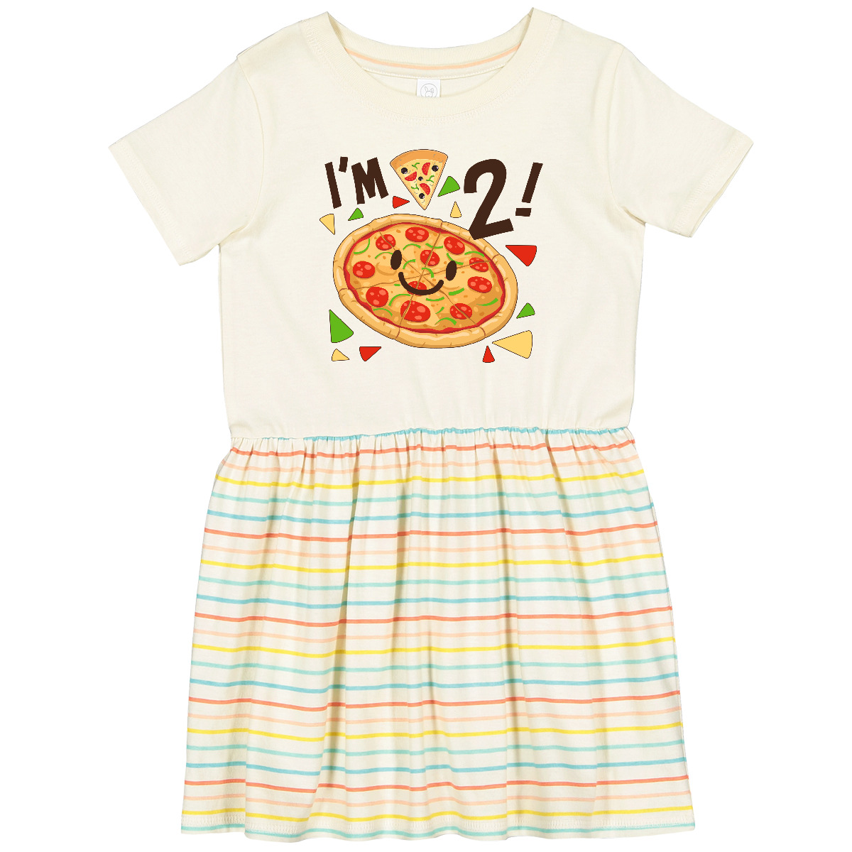 Inktastic Im Two! Pizza Birthday Party Toddler Dress Birthdays Second 2nd Two - Bild 4 von 7