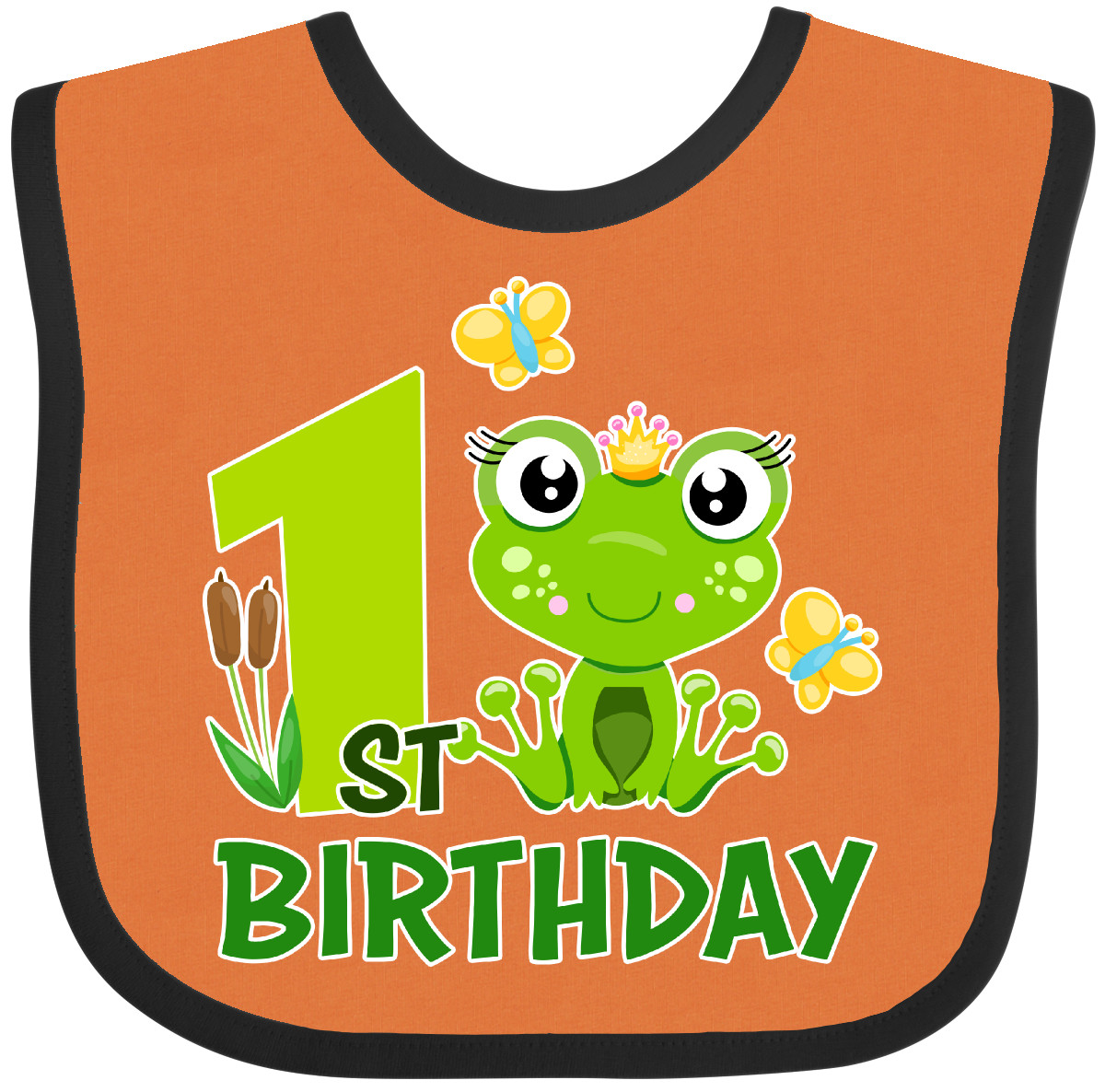 Inktastic 1st Birthday Princess Frog Baby Bib Birthdays First Happy Reptile  Cute