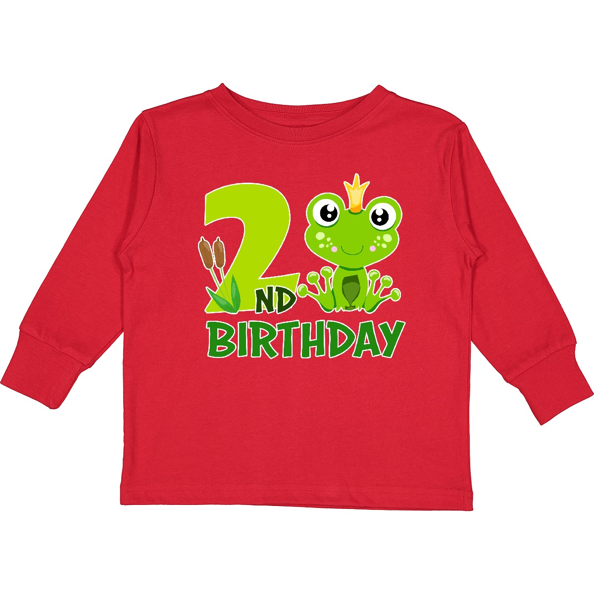 Inktastic 2nd Birthday Prince Frog Toddler Long Sleeve T-Shirt Birthdays Second - Picture 3 of 5