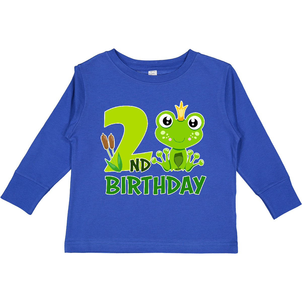 Inktastic 2nd Birthday Prince Frog Toddler Long Sleeve T-Shirt Birthdays Second - Picture 4 of 5