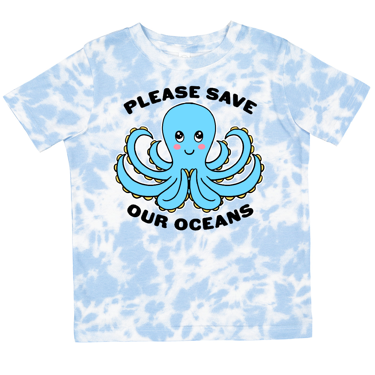 Inktastic Please Save Our Oceans With Praying Cute Octopus Toddler T-Shirt Month - Picture 6 of 7