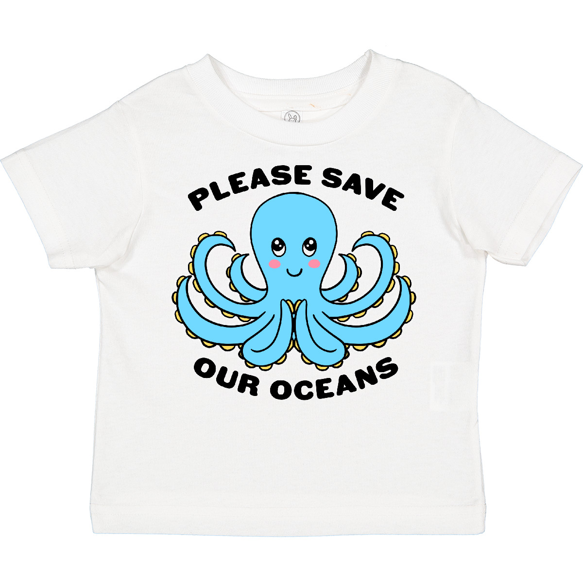 Inktastic Please Save Our Oceans With Praying Cute Octopus Toddler T-Shirt Month - Picture 7 of 7
