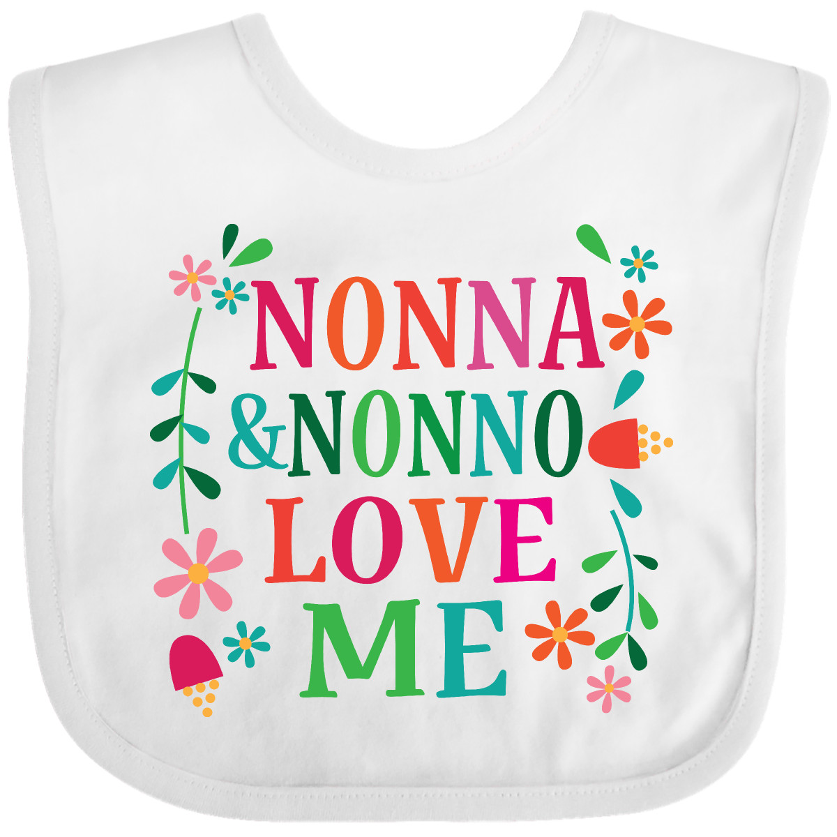 Inktastic Nonna And Nonno Love Me Baby Bib Grandchild Grandkids Childs Girls Hws