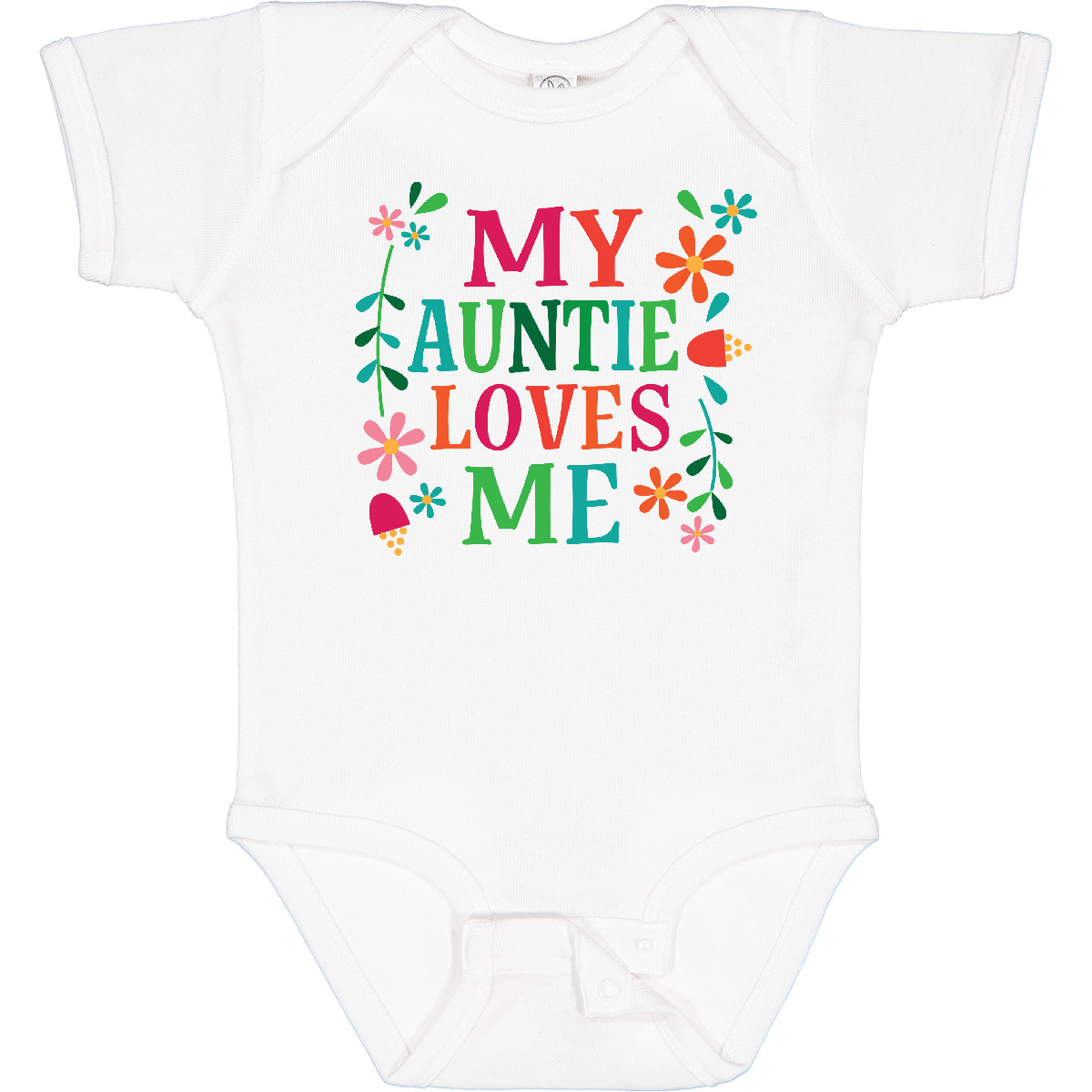 Inktastic My Auntie Loves Me Girls Baby Bodysuit Aunt From Flowers Daisy Apparel