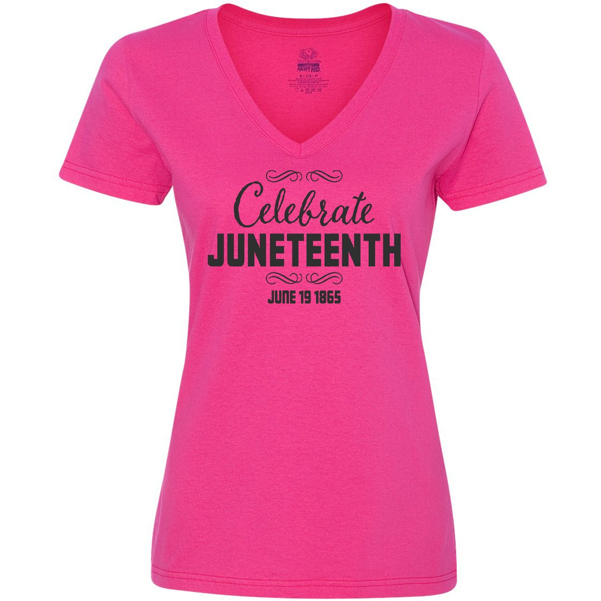 Inktastic Celebrate Juneteenth Women's V-Neck T-Shirt June 19 1865 Freedom Tees - Picture 4 of 7