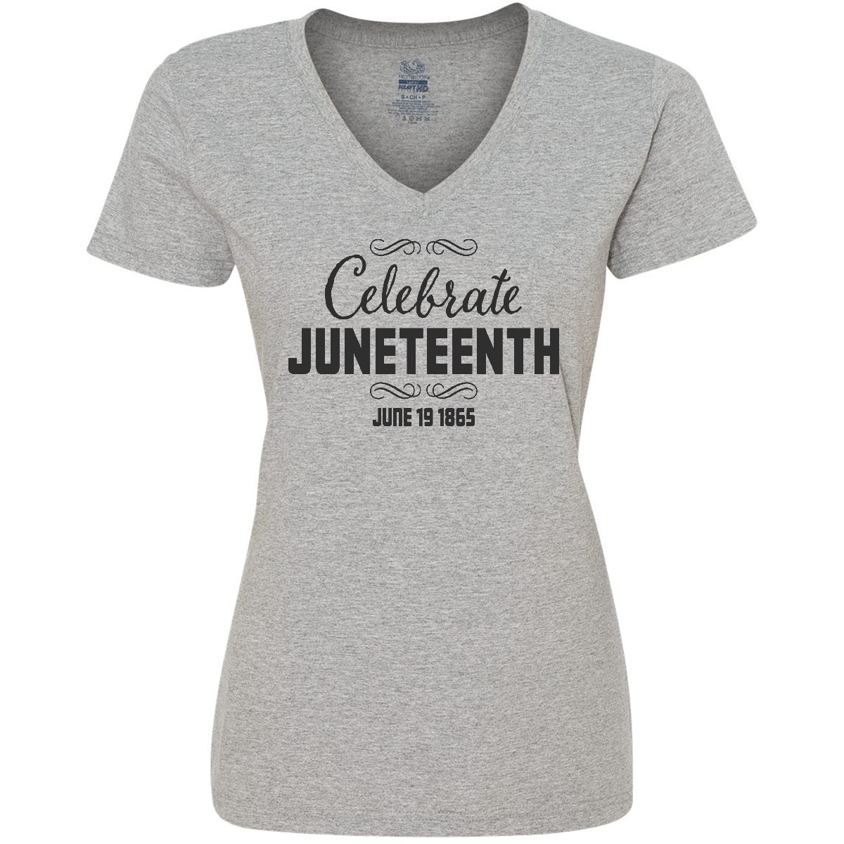 Inktastic Celebrate Juneteenth Women's V-Neck T-Shirt June 19 1865 Freedom Tees - Picture 3 of 7