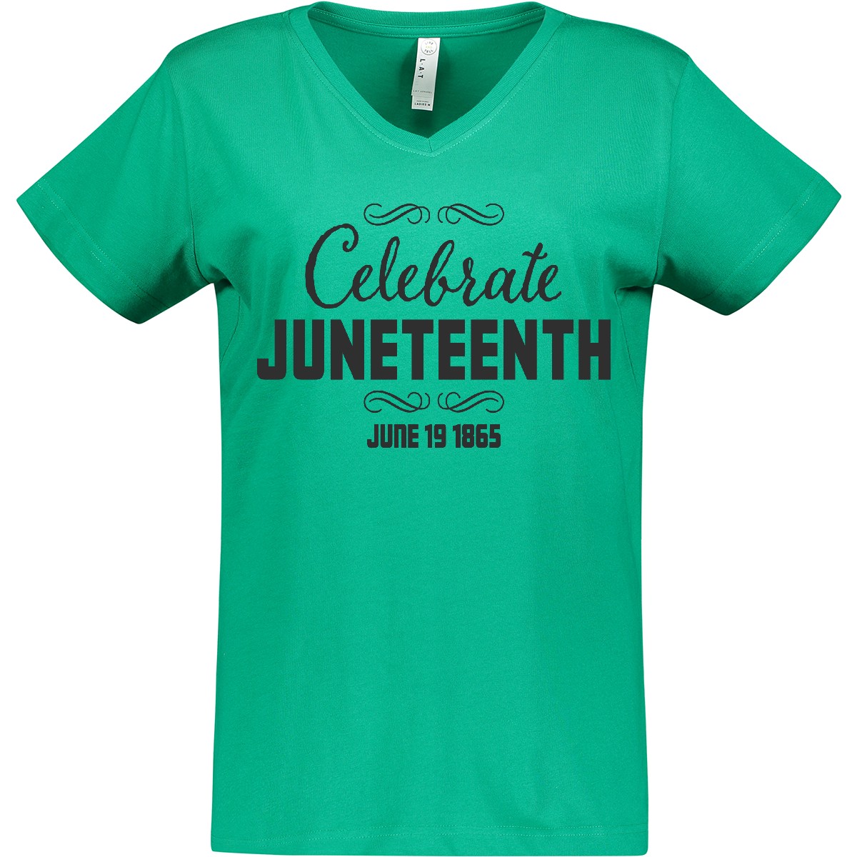 Inktastic Celebrate Juneteenth Women's V-Neck T-Shirt June 19 1865 Freedom Tees - Picture 5 of 7