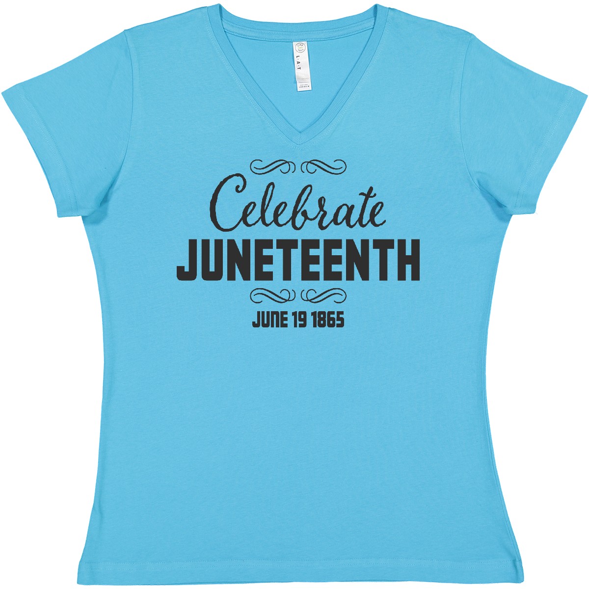 Inktastic Celebrate Juneteenth Women's V-Neck T-Shirt June 19 1865 Freedom Tees - Picture 2 of 7