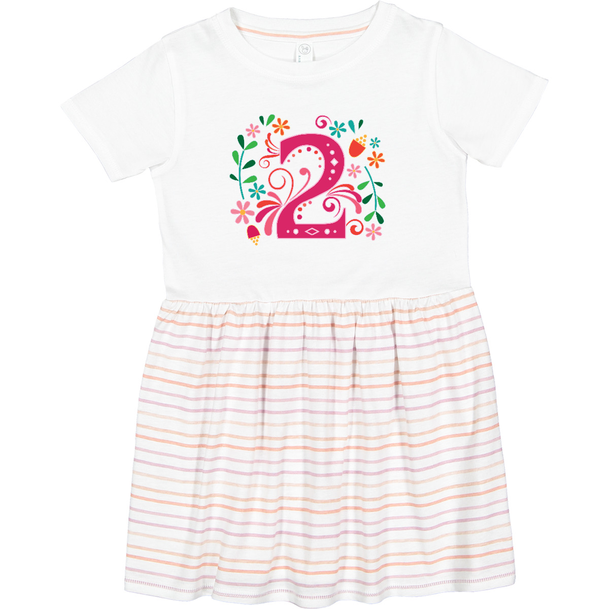 Inktastic 2nd Birthday 2 Year Old Girls Outfit Toddler Dress Party Second Childs - Picture 7 of 7
