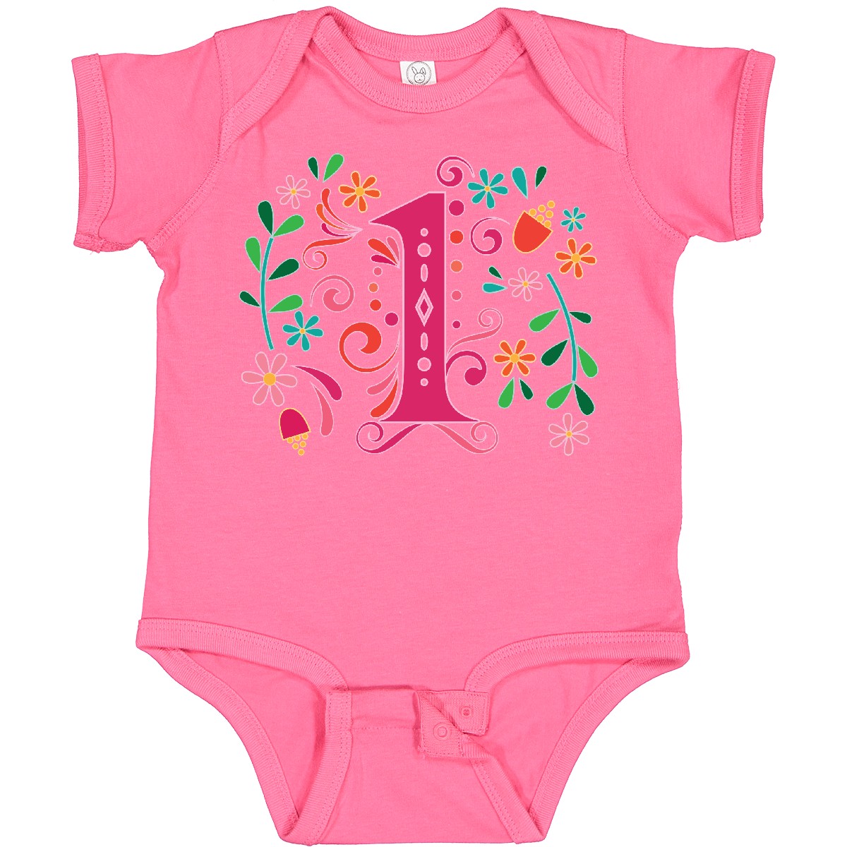 Inktastic 1st Birthday Party 1 Year Old Girls Baby Bodysuit Toddler Flowers Cute - Picture 5 of 7
