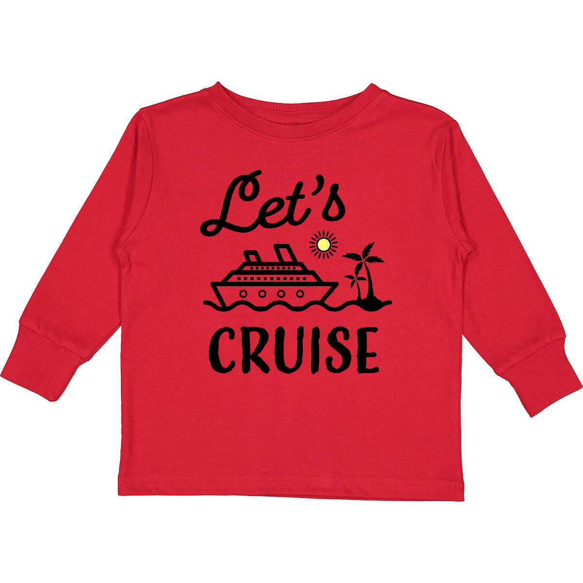 Inktastic Lets Cruise Toddler Long Sleeve T-Shirt Cruising I Love Cruises Ocean - Picture 3 of 3
