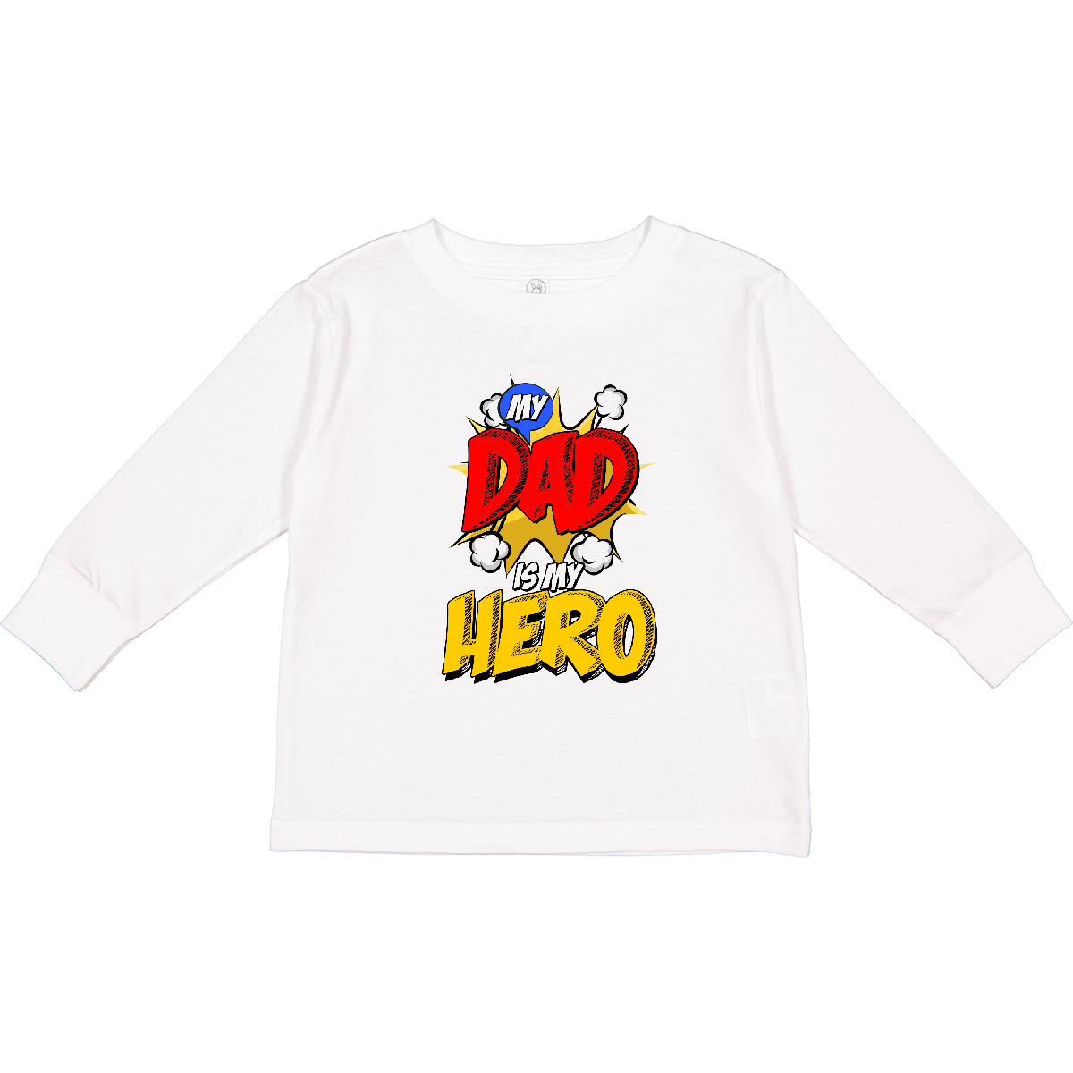 Inktastic Dad Is My Hero Toddler Long Sleeve T-Shirt Papa Father Fathers Day - Picture 6 of 6