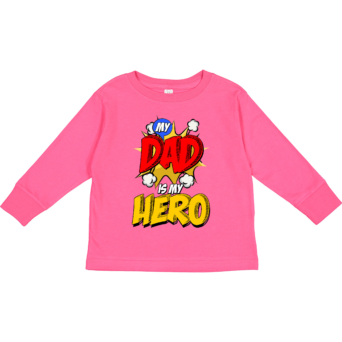 Inktastic Dad Is My Hero Toddler Long Sleeve T-Shirt Papa Father Fathers Day - Picture 3 of 6