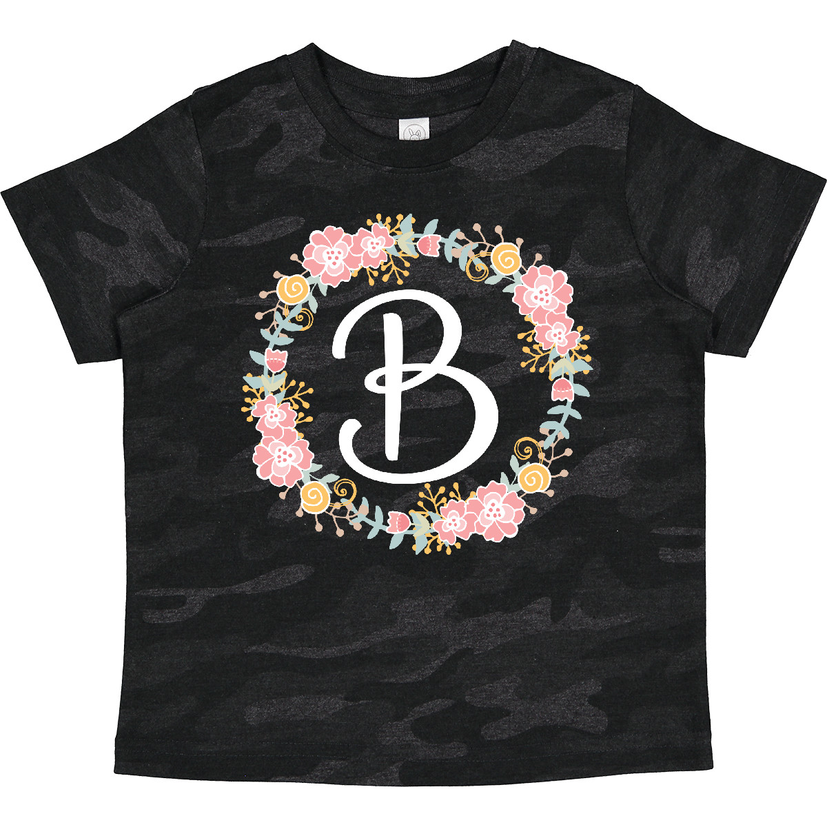 Inktastic B Monogram Alphabet Letter Rose Floral Wreath Toddler T-Shirt ...