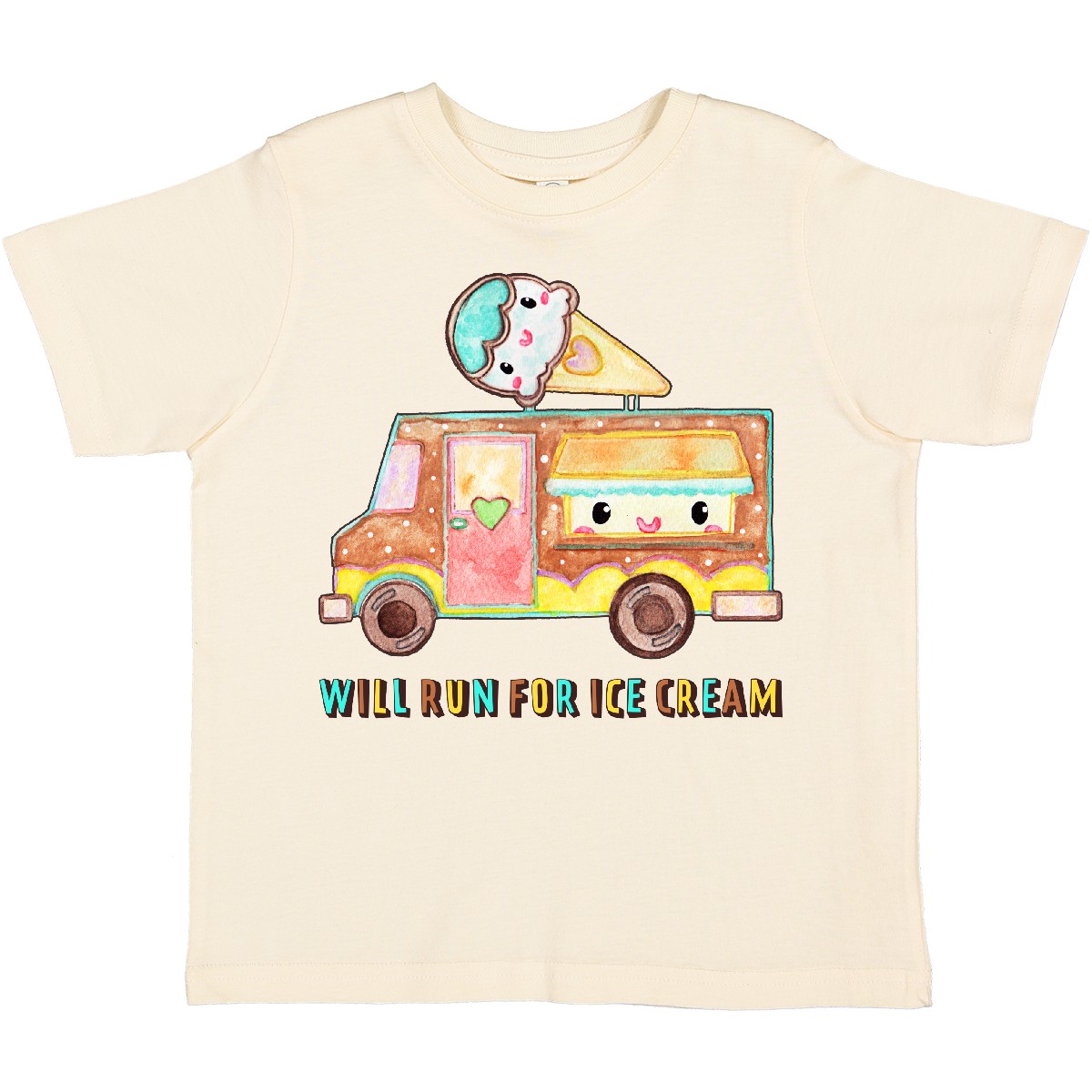 Inktastic Will Run For Ice Cream- Ice Cream Truck Toddler T-Shirt Food Cone Cute
