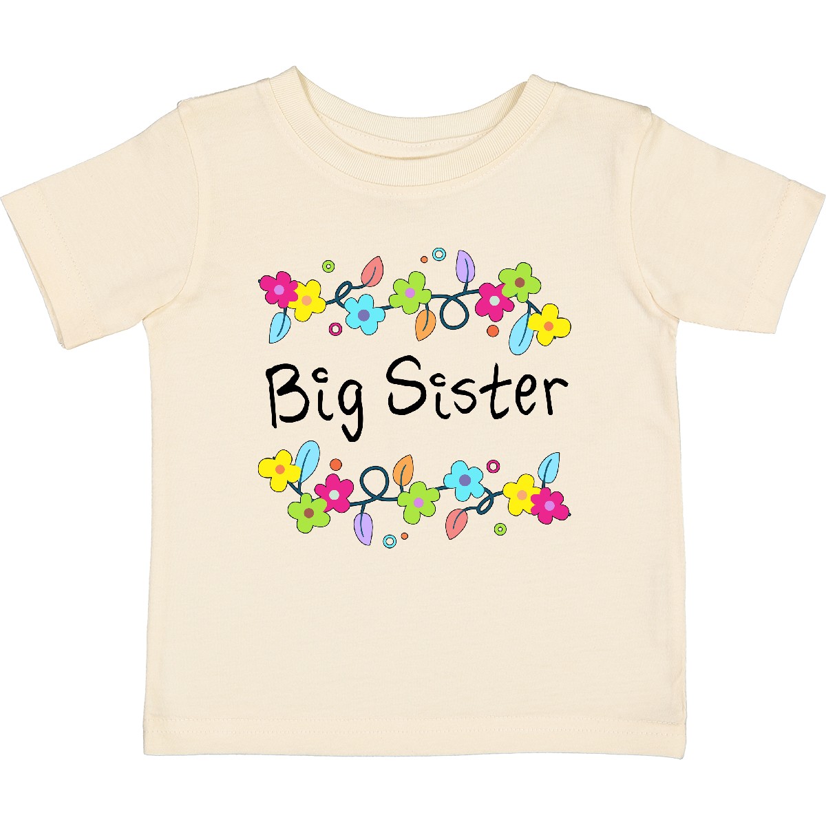 Inktastic Big Sister - Bright Flowers Baby T-Shirt Siblings Sis Sibling Little - Picture 2 of 3