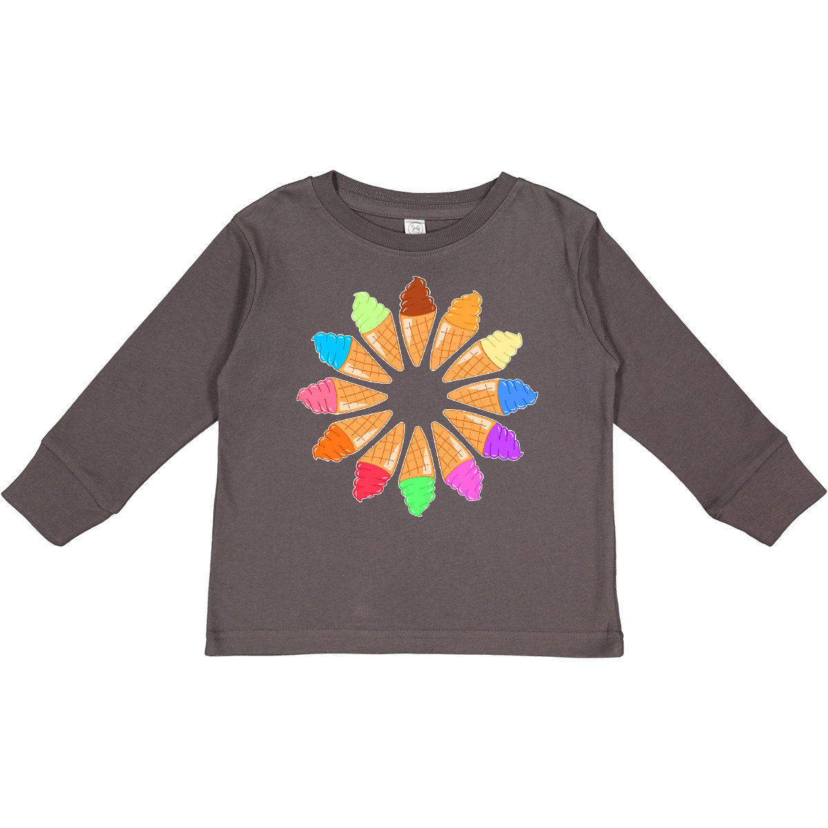 Inktastic Ice Cream Cone Starburst Toddler Long Sleeve T-Shirt Food Dessert Fun - Picture 3 of 6