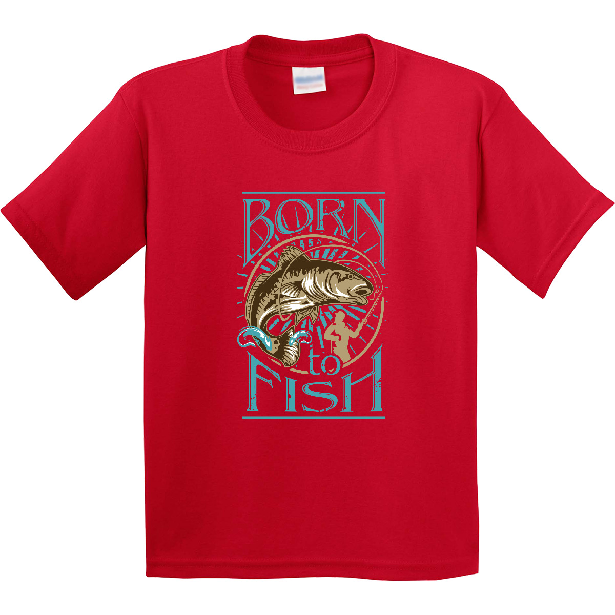 Inktastic Born To Fish Youth T-Shirt Fishing Fisherman Fly Tee Kids Children - Picture 4 of 7