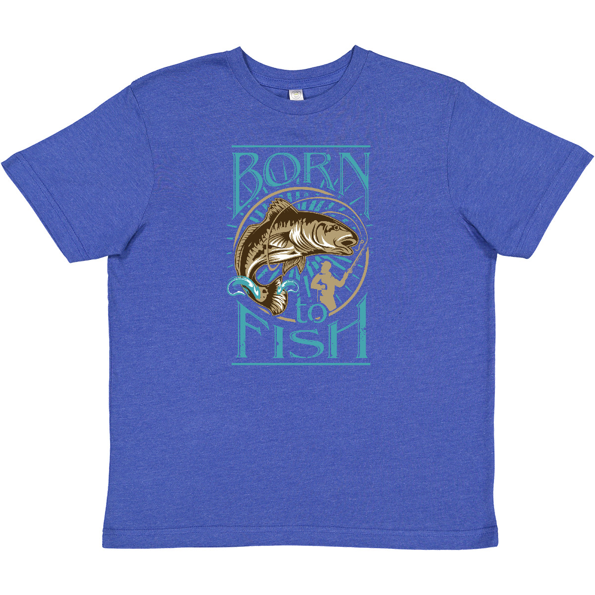 Inktastic Born To Fish Youth T-Shirt Fishing Fisherman Fly Tee Kids Children - Picture 7 of 7