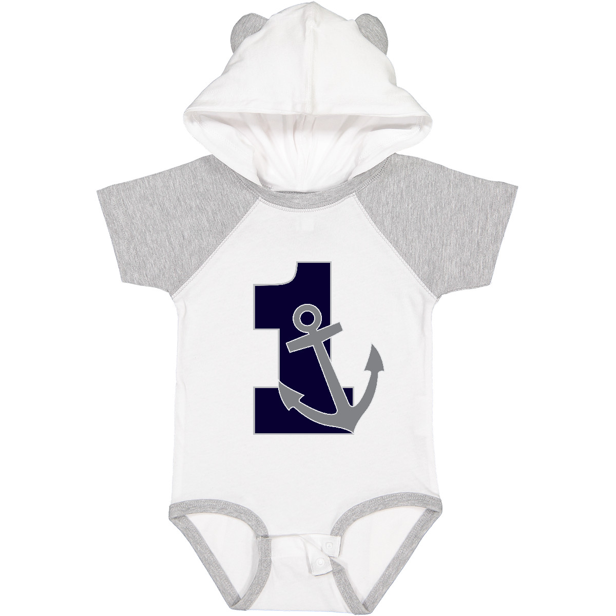 Inktastic First Birthday Nautical Anchor 1 Year Old Baby Bodysuit Sea Ocean Boys - Picture 9 of 9