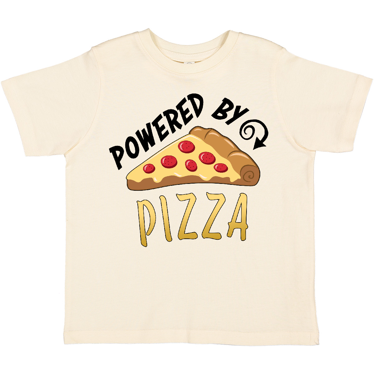 Camiseta Inktastic Powered By Pizza para niños pequeños amantes de la comida divertida favorita con queso para niños - Imagen 8 de 11