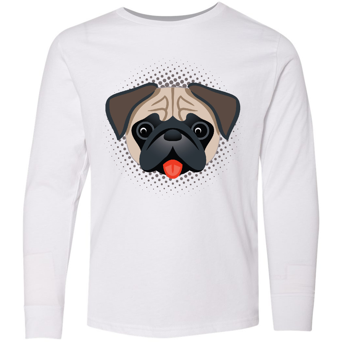 Inktastic Cute Pug Puppy Dog Youth Long Sleeve T-Shirt Pets Mom Mommy Gift Tee - Picture 5 of 5