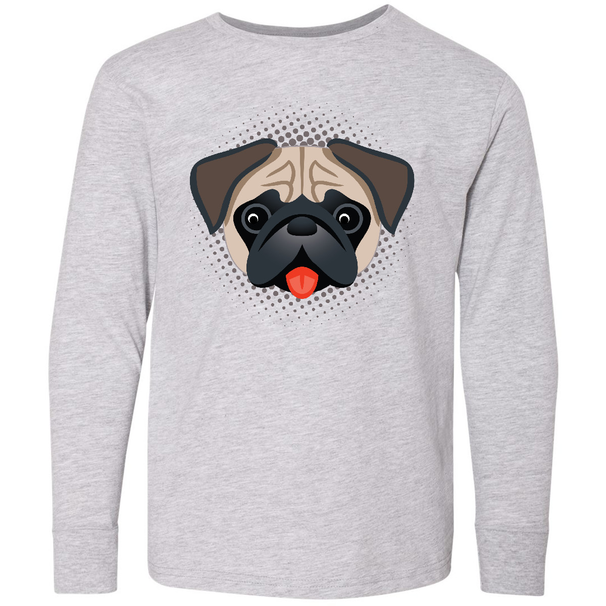 Inktastic Cute Pug Puppy Dog Youth Long Sleeve T-Shirt Pets Mom Mommy Gift Tee - Picture 3 of 5
