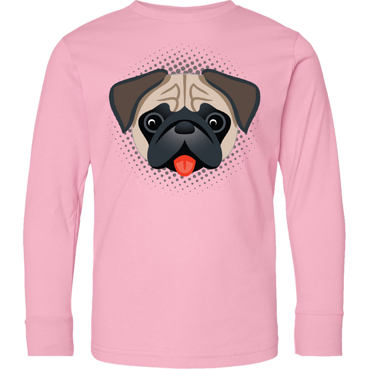Inktastic Cute Pug Puppy Dog Youth Long Sleeve T-Shirt Pets Mom Mommy Gift Tee - Picture 4 of 5