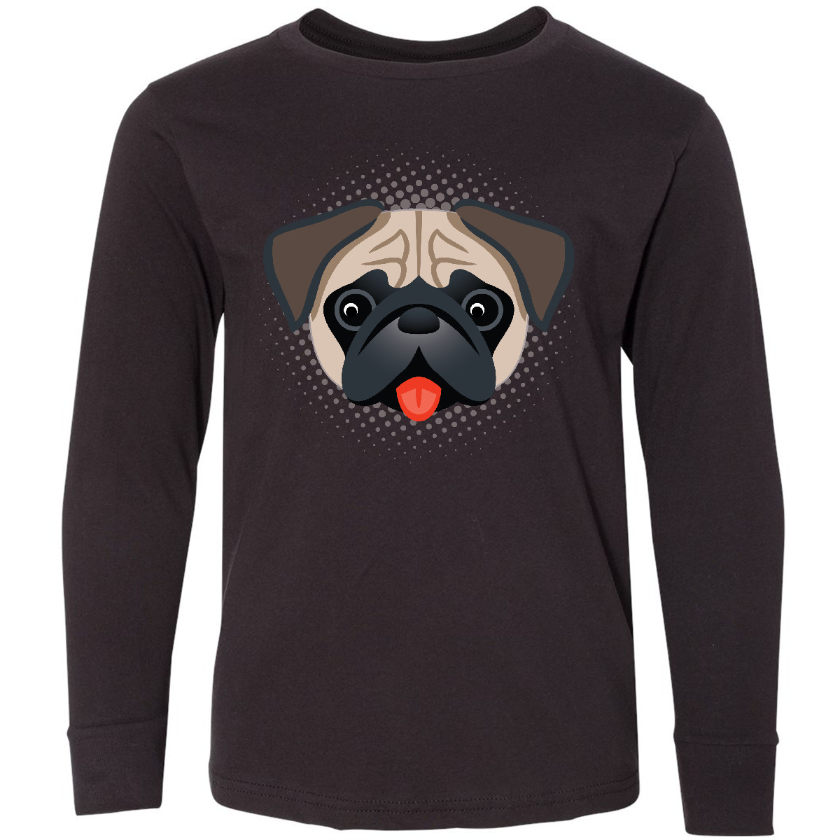 Inktastic Cute Pug Puppy Dog Youth Long Sleeve T-Shirt Pets Mom Mommy Gift Tee - Picture 2 of 5
